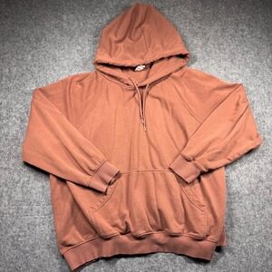 HM Basics Mens XL Terracotta Rust Fleece Raglan Hoodie Sweatshirt 0456163 0